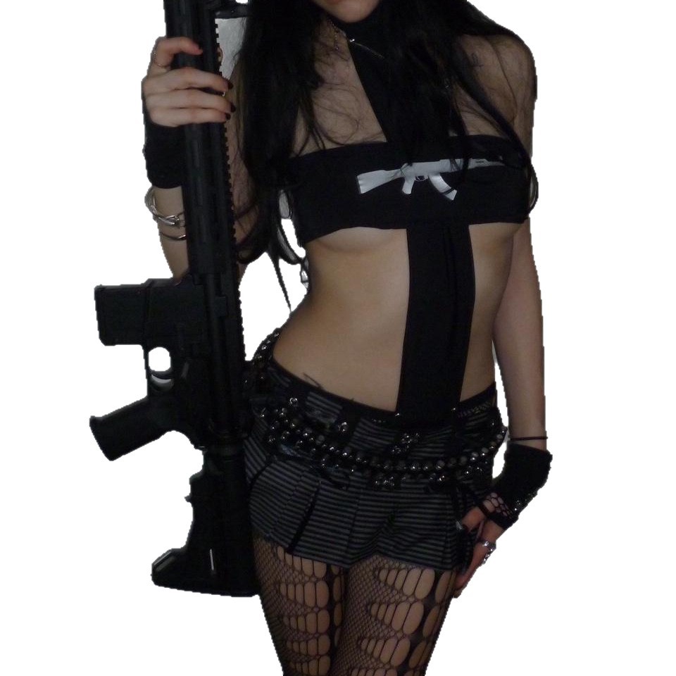 Y2K Schwarzes Gothic Cutout Cr – Pipe Bending Spring Bewertung und Preis